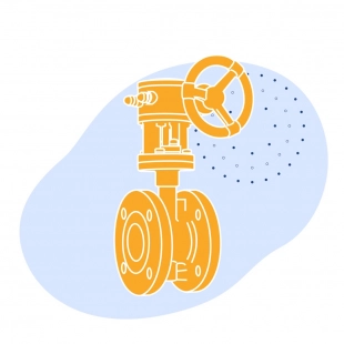 Затвор стальной дисковый Ду 1200 мм Ру 10 кгс/см2 ГОСТ 12521-89