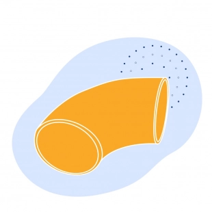 Титановый отвод 90° 168.3х2.5 мм ВТ1-0 ГОСТ 17375-2001