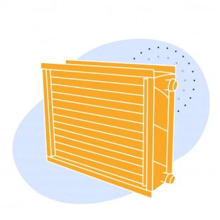 Калорифер водяной 88.7 кВт±8% 4000 м3/ч 21.85 м2±1.5%