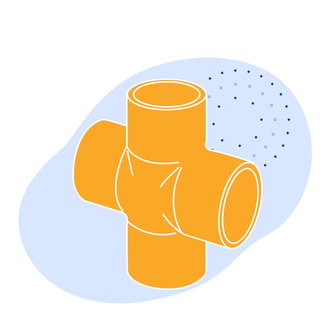 Крестовина нержавеющая переходная Ду 20 мм 12Х18Н9Т ГОСТ 13968-74