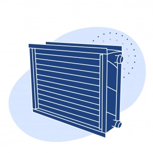 Калорифер паровой 104.5 кВт±8% 4000 м3/ч 25.52 м2±1.5%